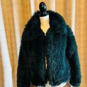 Elegant Forest Green Teddy Jacket